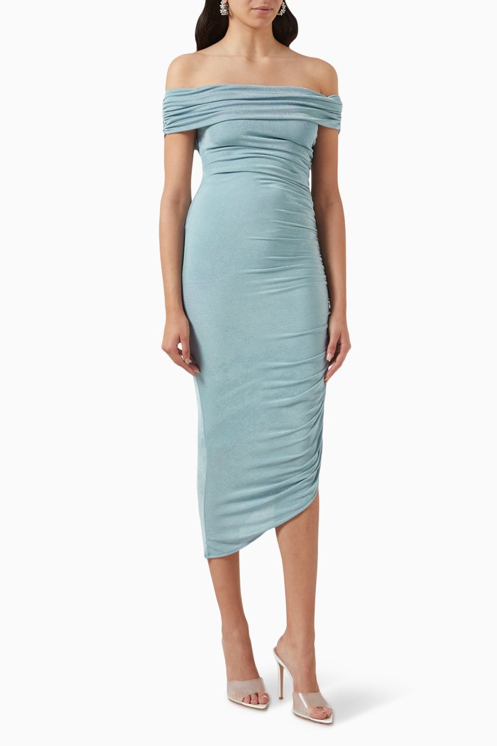 

Keoni Slinky Midi Dress in Jersey, Blue