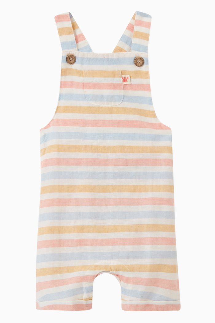 

Striped Short Overalls in Organic Cotton, Multicolour
