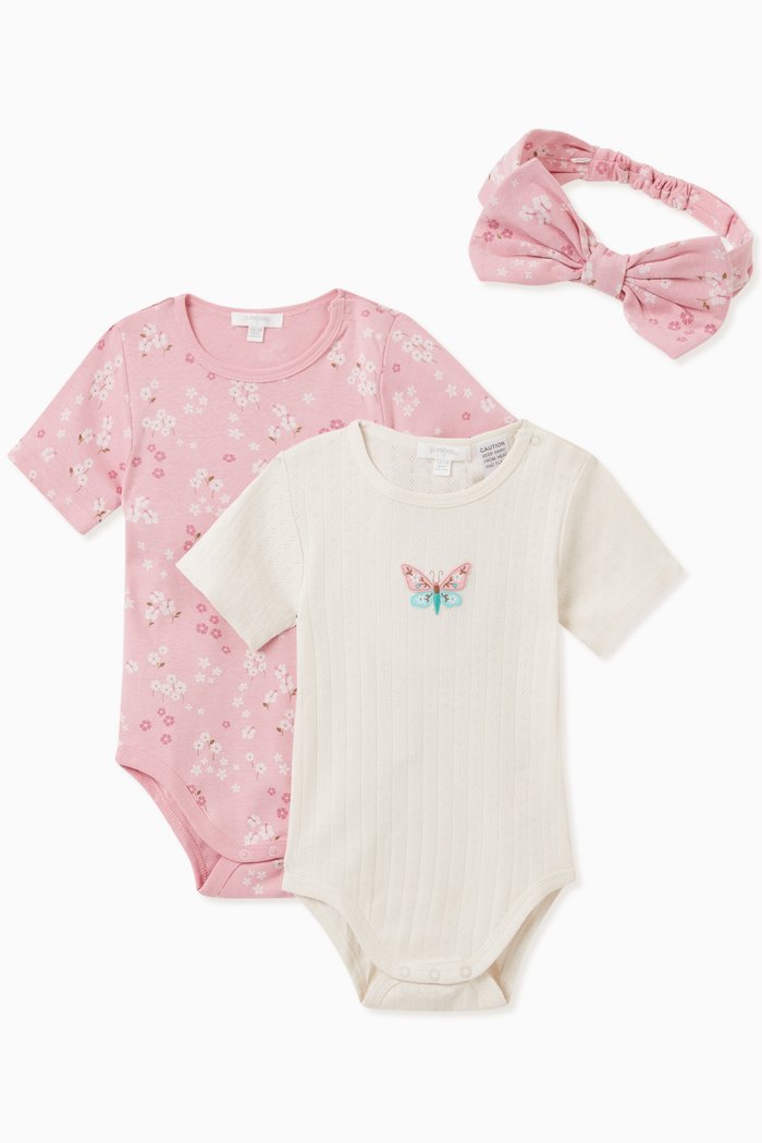 

Jasmine Bodysuits & Headband Set, Multicolour