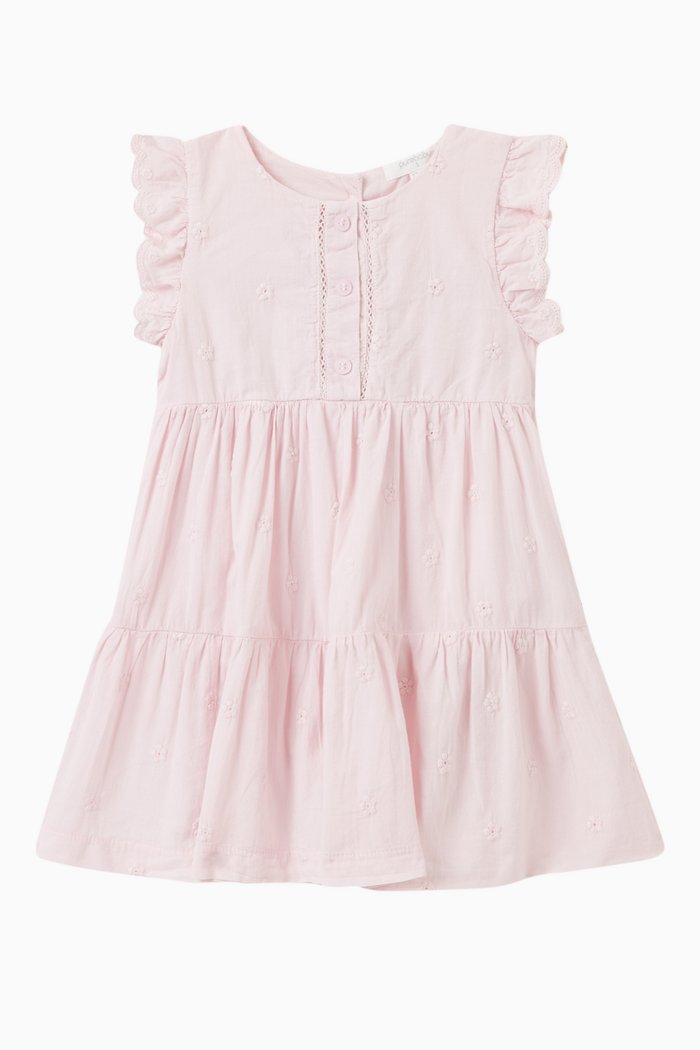 

Frangipani Broderie Dress in Cotton, Pink