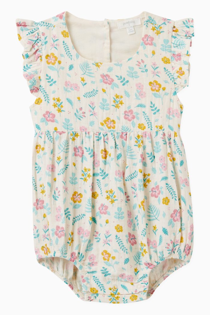 

Hibiscus Island Romper in Cotton, Neutral