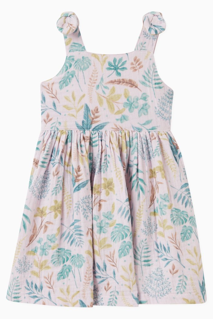 

Rainforest Print Dress in Cotton, Pink