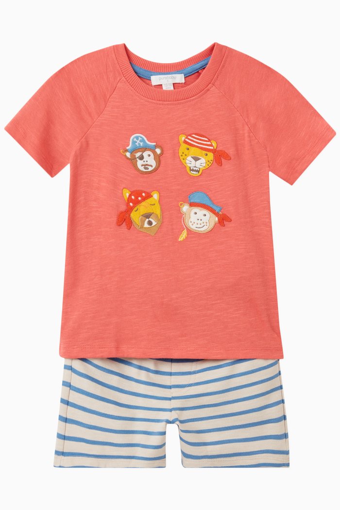 

Pirate T-shirt & Shorts Set in Cotton, Multicolour