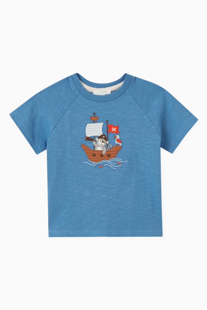 

High Seas Relaxed T-shirt in Cotton, Blue