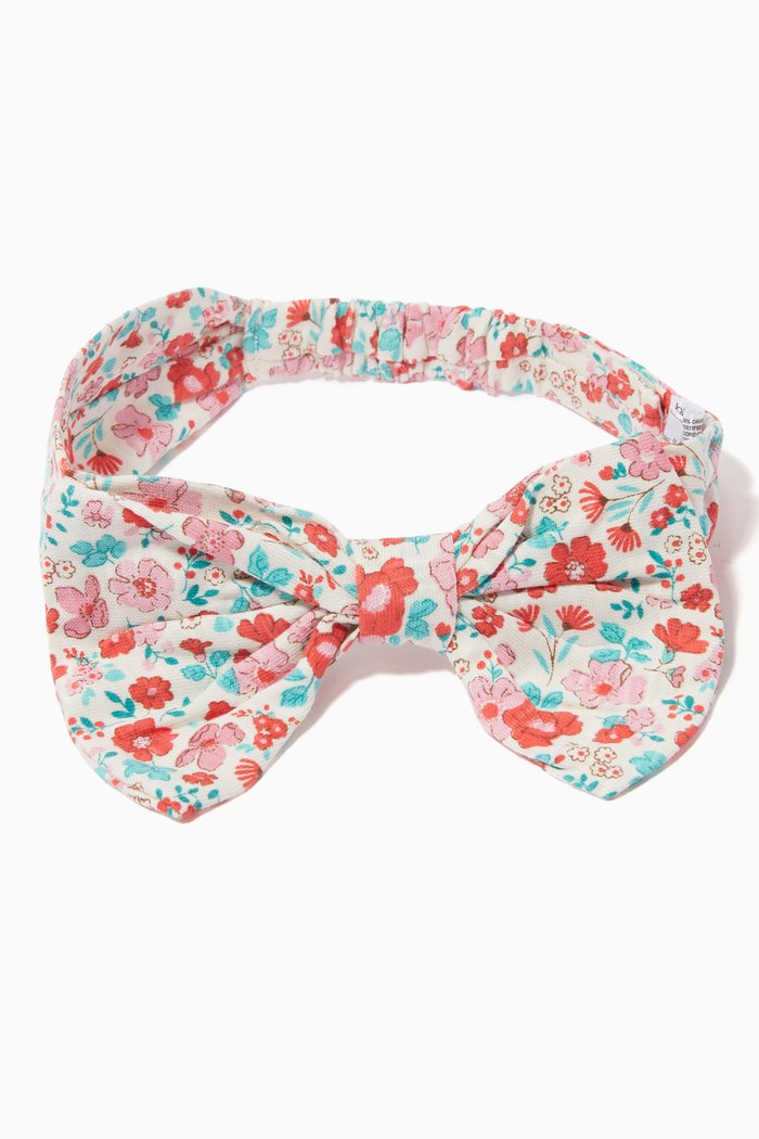 

Summer Blooms Bow Headband in Cotton, Multicolour