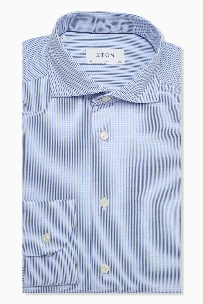 

Slim-fit Shirt in Four-Way Stretch, Blue
