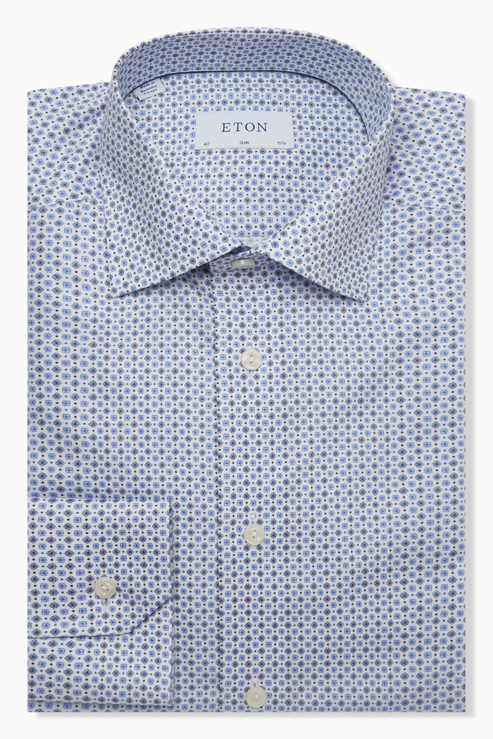

Medallion Signature Shirt in Twill, Blue