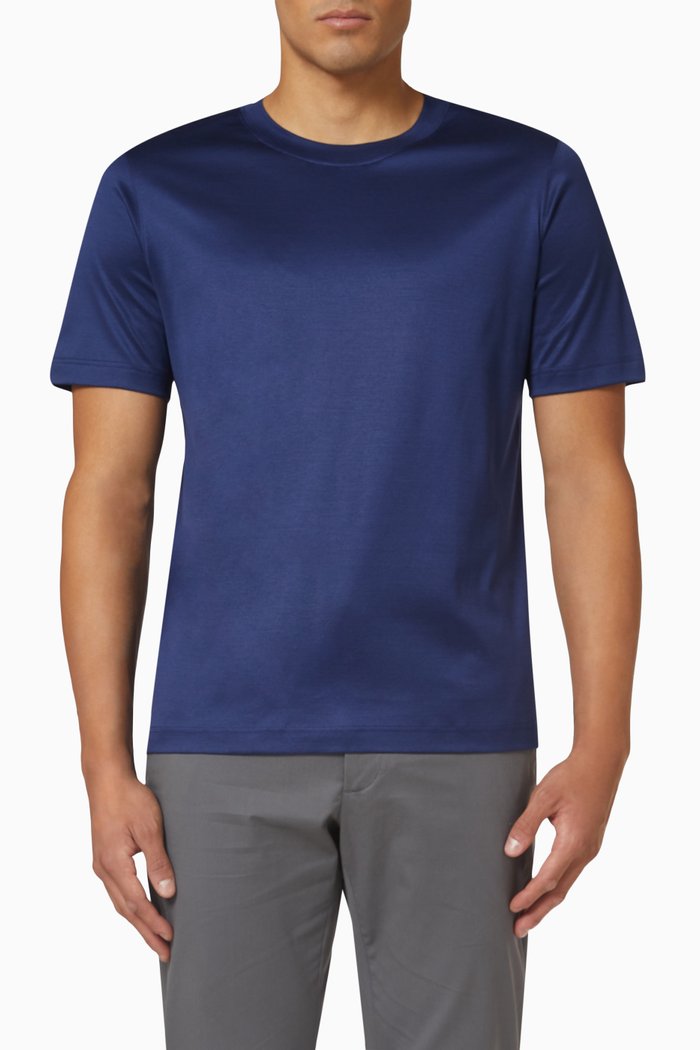 

Filo di Scozia T-shirt in Cotton, Blue