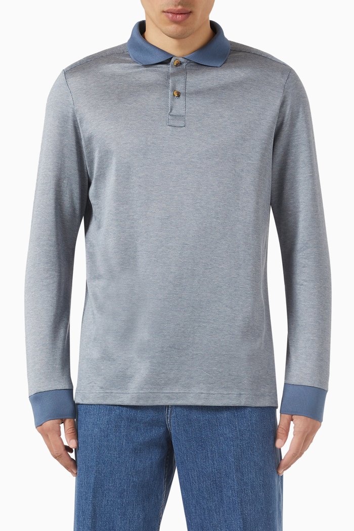 

Polo Shirt in Cotton-pique, Blue