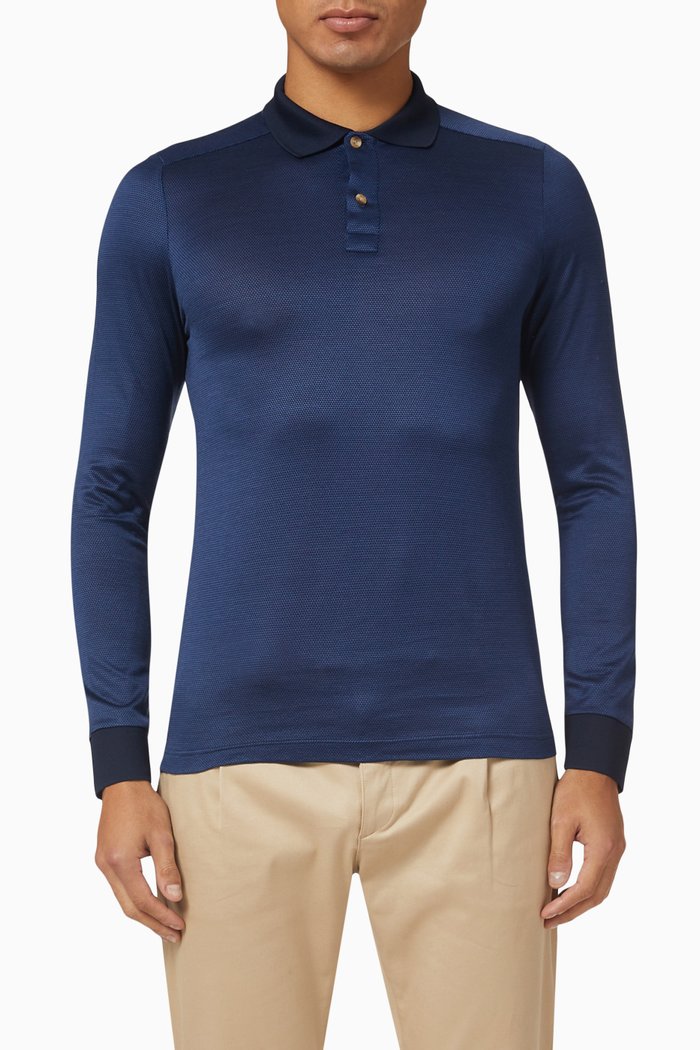 

Polo Shirt in Cotton-pique, Blue