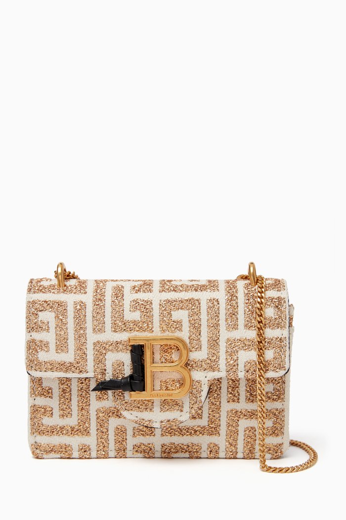 

B-Buzz Compact Wallet in Monogram Jacquard Lurex, Neutral
