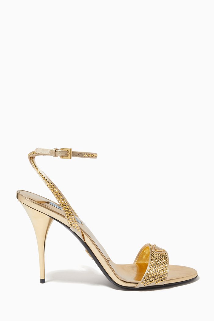 

Sandals in Crystal Satin, Gold
