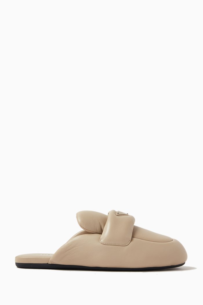 

Pantofole Padded Slippers in Nappa Leather, Neutral
