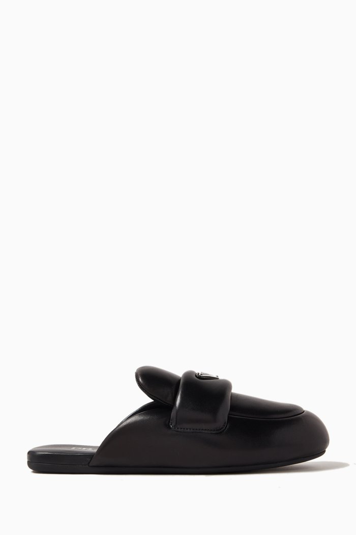 

Pantofole Padded Slippers in Nappa Leather, Black