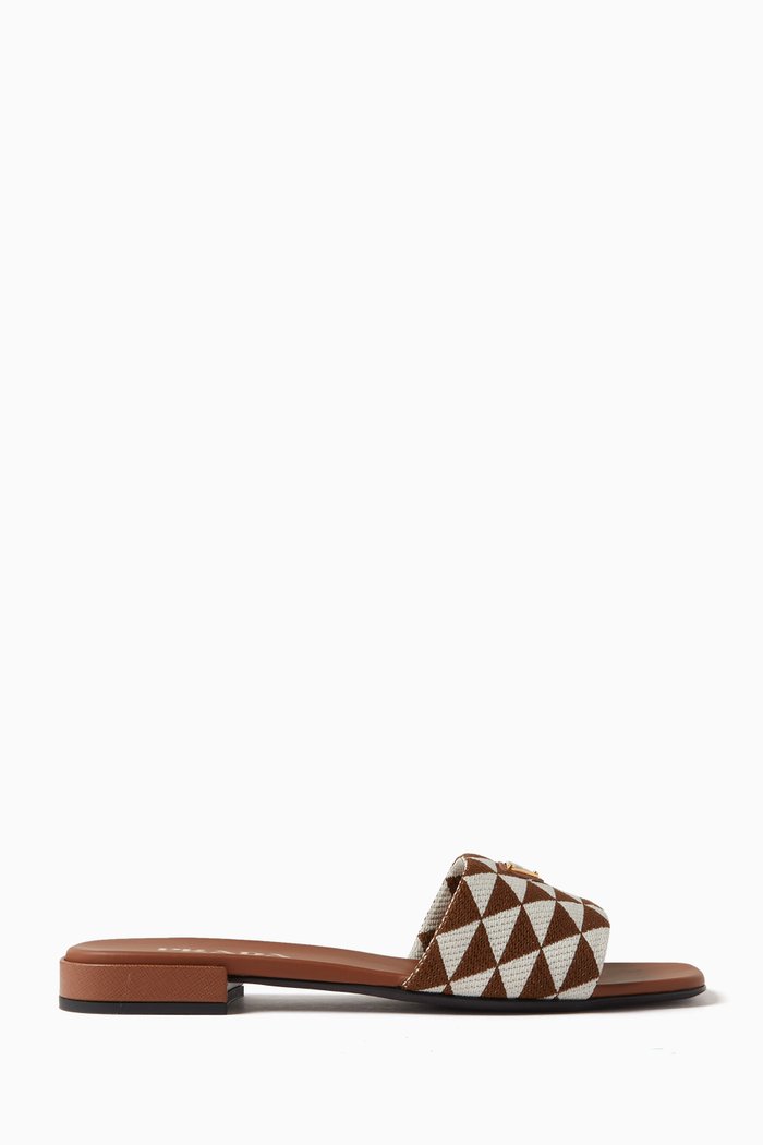 

Ciabatte Triangolo Jacquard Slides, Brown