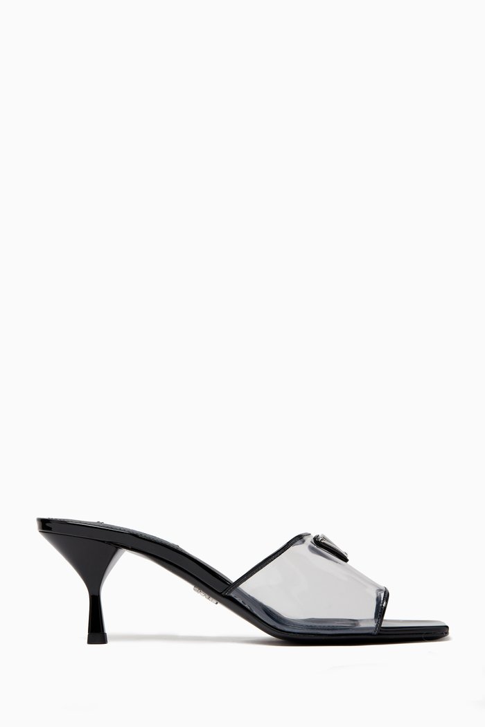 

Triangle Logo 65 Mules in Plexi, Black
