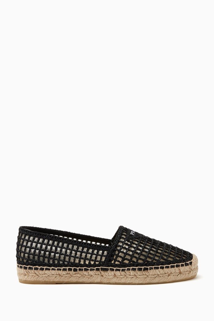 

Logo Espadrilles in Raffia & Jute, Black