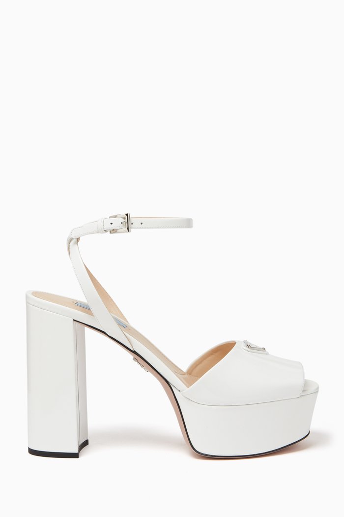 

Plateau 115 Platform Sandals in Patent Leather, White