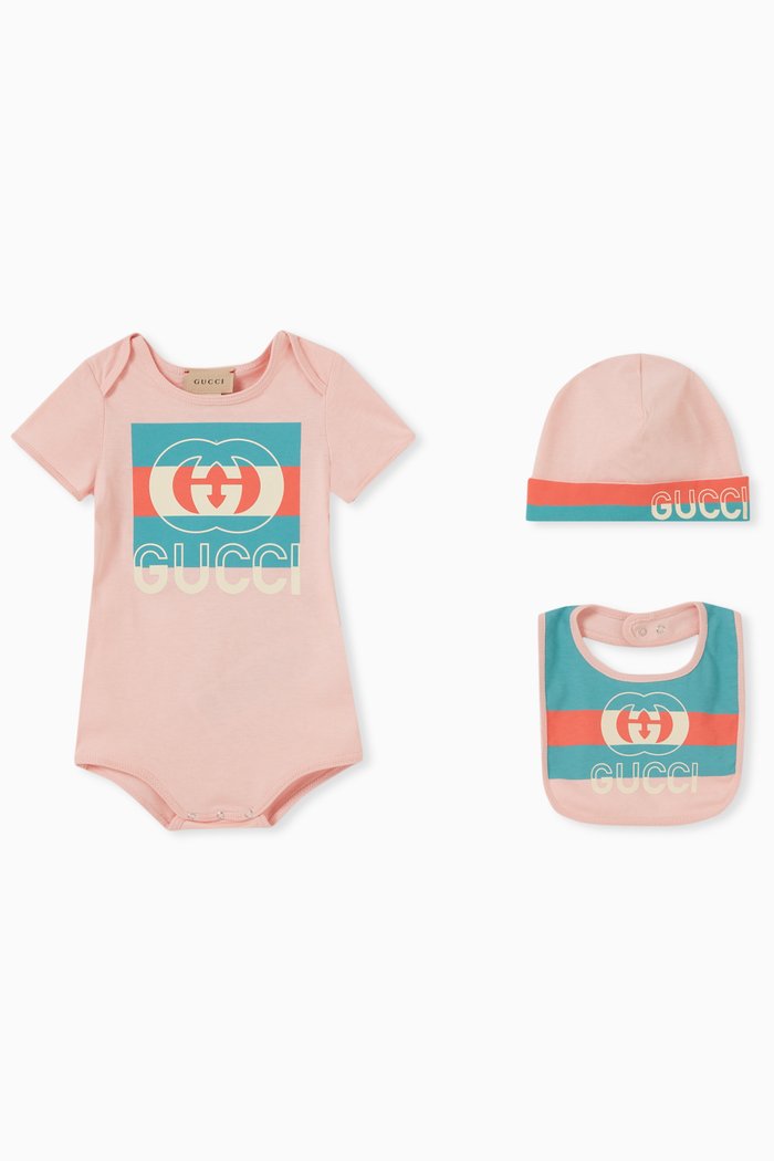 

Logo Bodysuit Set in Cotton, Pink