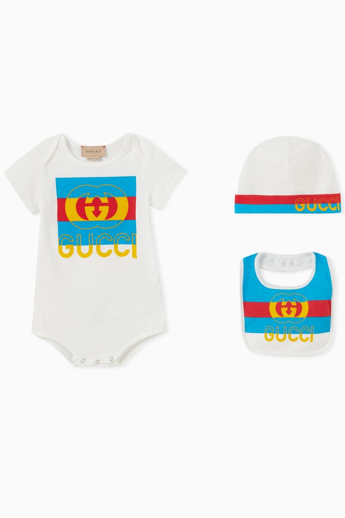 

Logo Bodysuit Set in Cotton, White