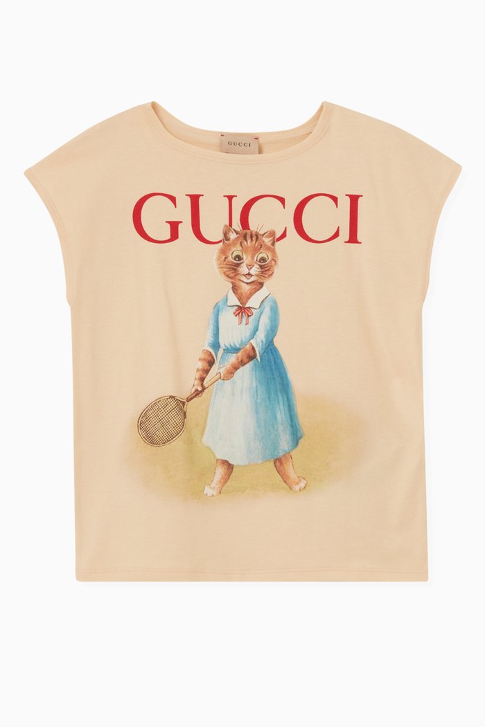 

Logo Cat T-shirt in Cotton, Neutral
