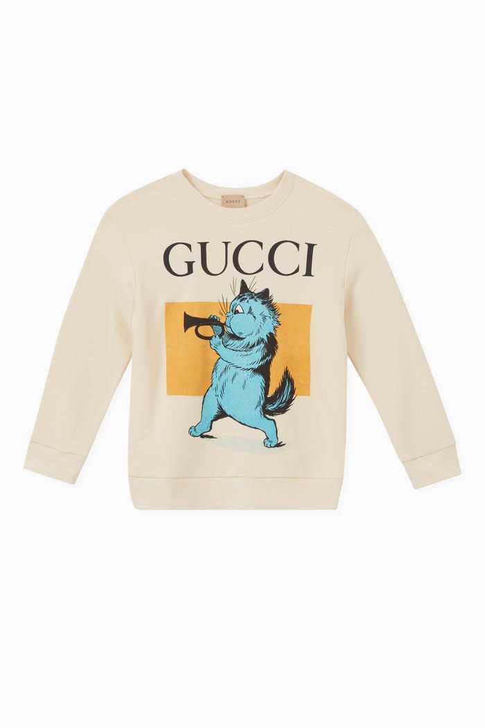 

Logo Cat Sweatshirt in Cotton, White