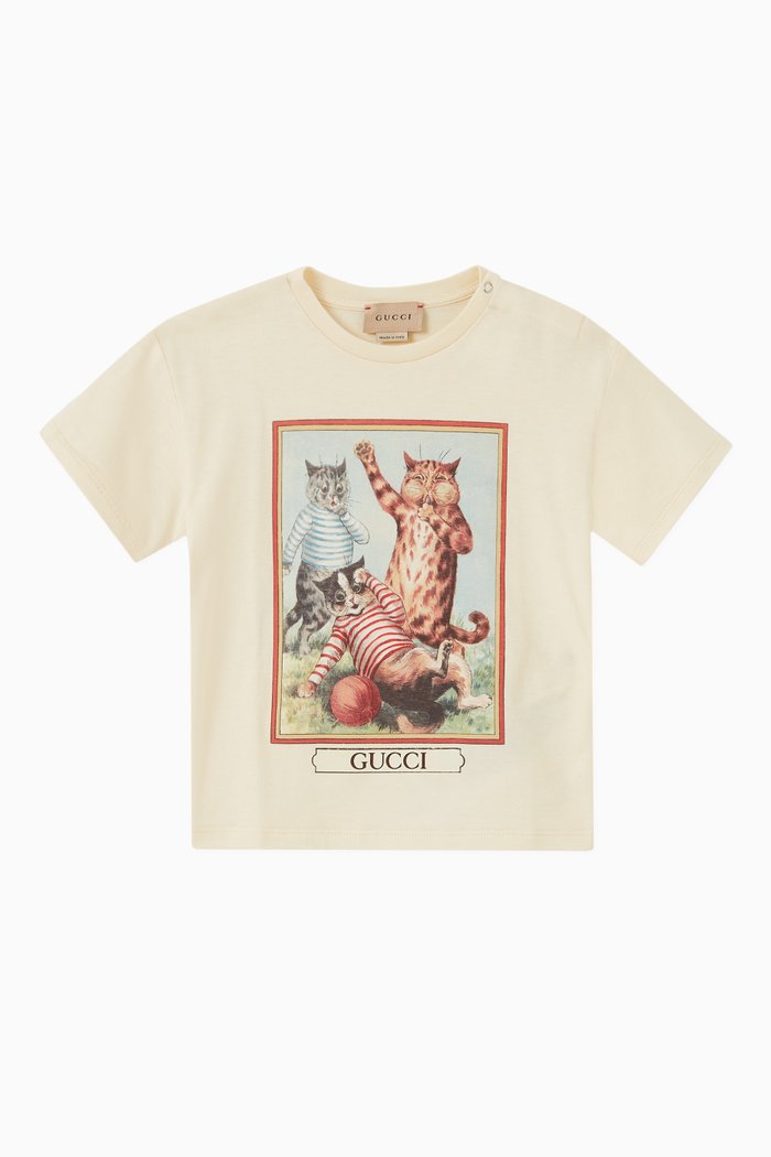 

Logo Cat T-shirt in Cotton, Neutral