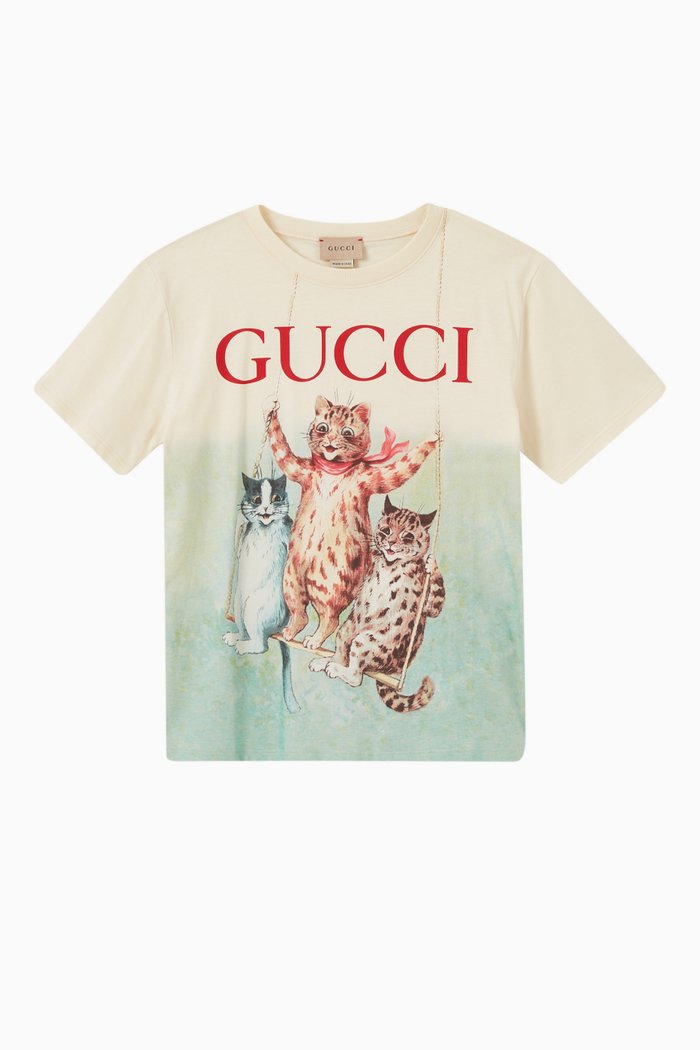 

Logo Cat T-shirt in Cotton, Neutral