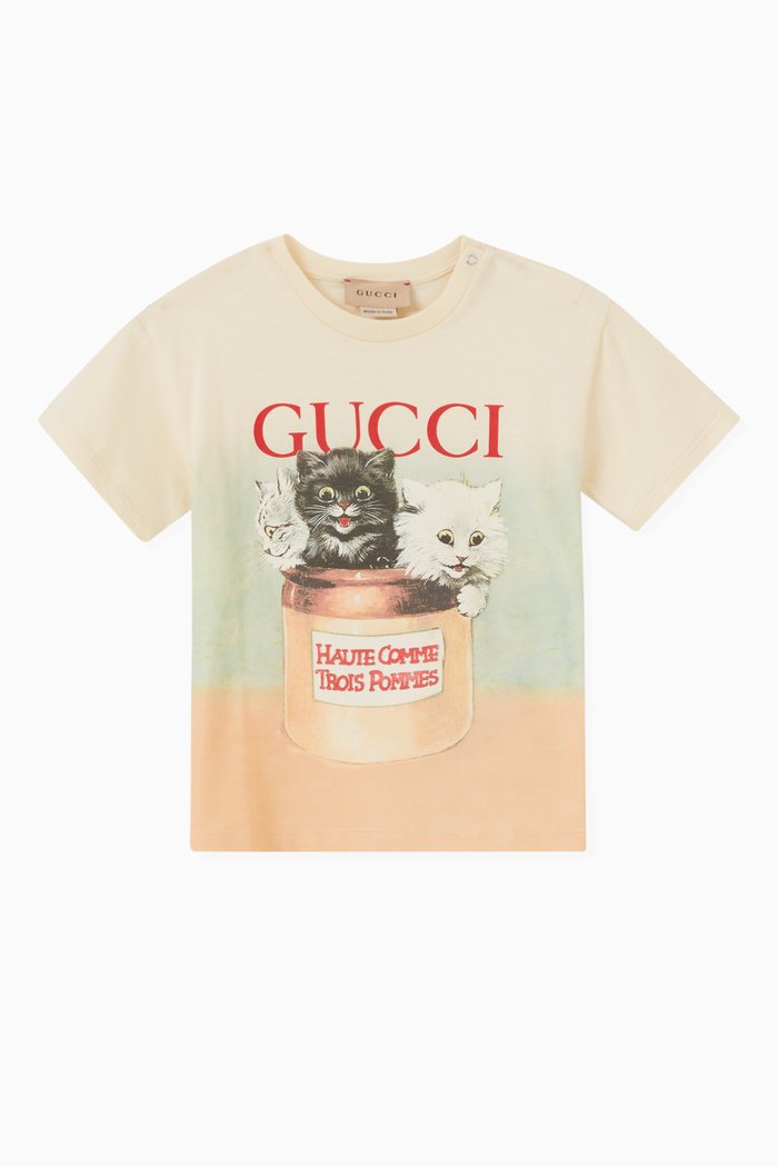 

Logo Cat T-shirt in Cotton, Neutral