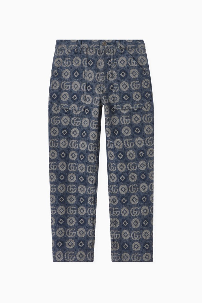 

Logo Denim Pants in Cotton, Blue