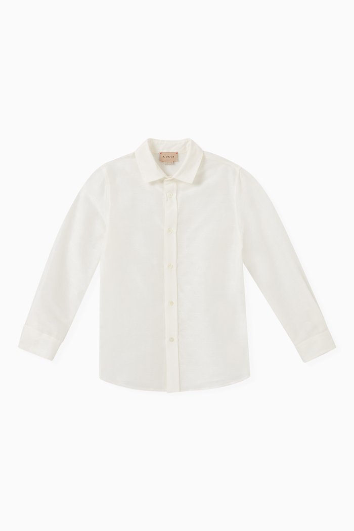 Logo Star Polo Shirt in Cotton, White