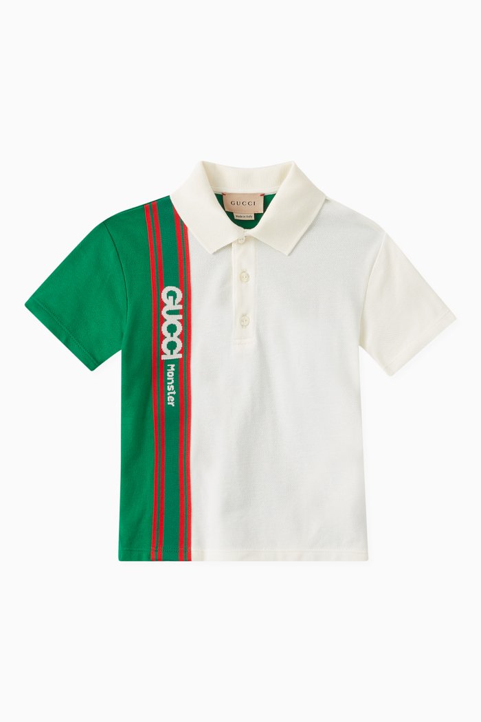 

Gucci Monster Logo Polo Shirt in Cotton Stretch, Green