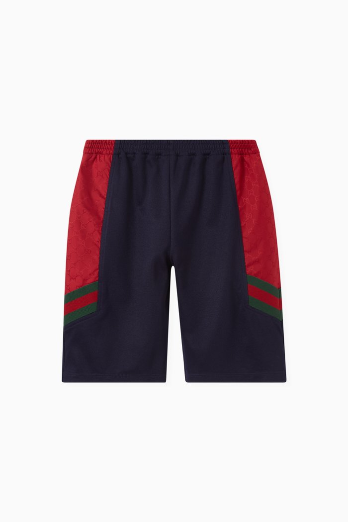 

Logo Bermuda Shorts in Polyester & Cotton, Blue
