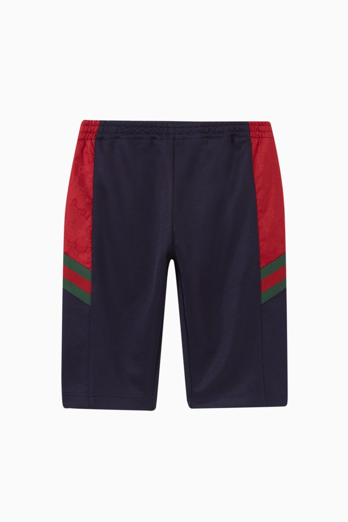 

Logo Bermuda Shorts in Polyester & Cotton, Blue