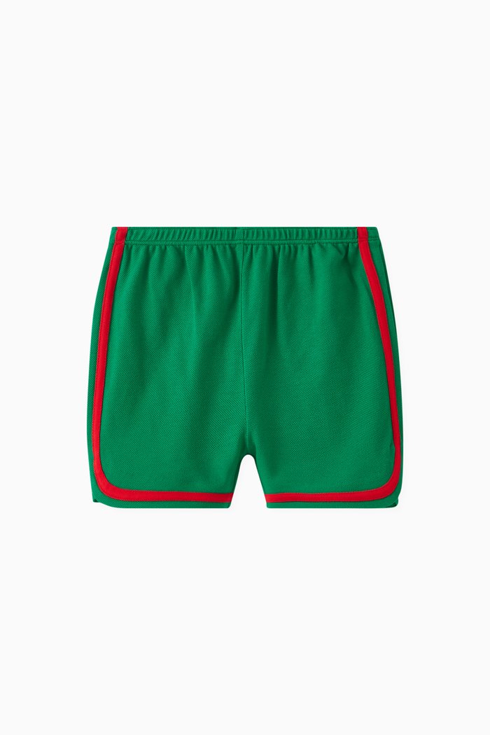 

Gucci Monster Logo Shorts in Cotton Stretch, Green