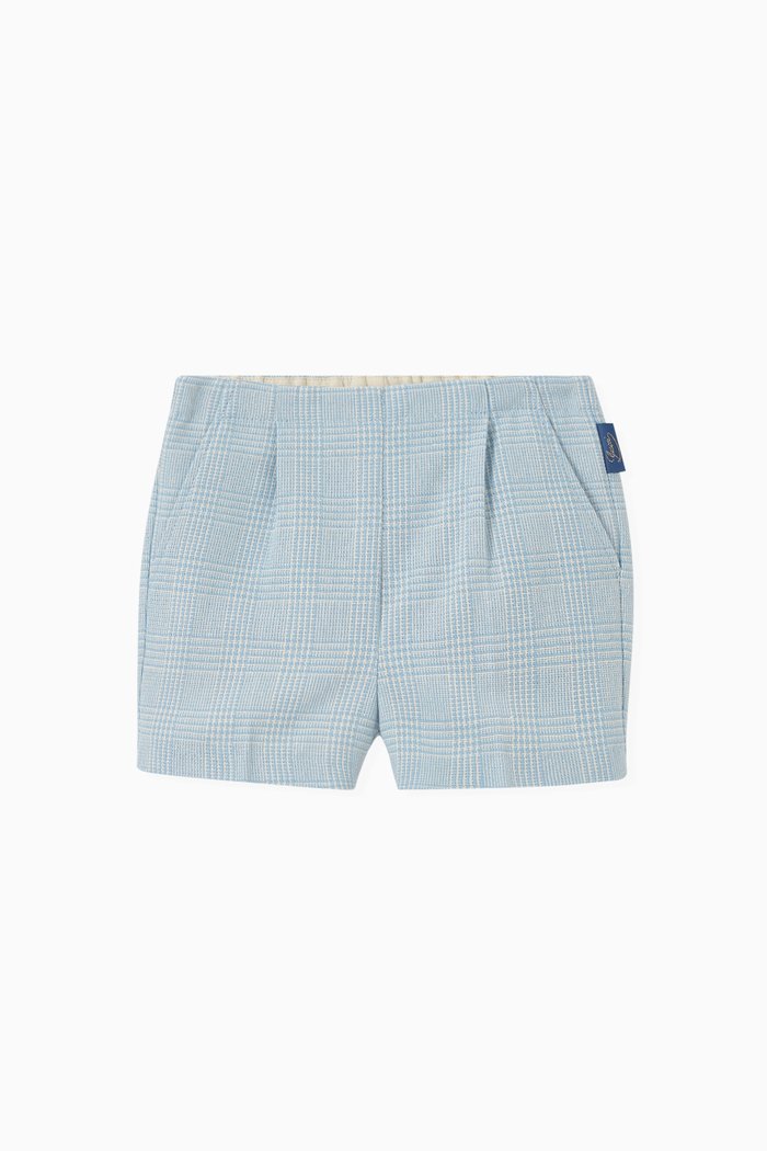 

Plaid Bermuda Shorts in Cotton, Blue