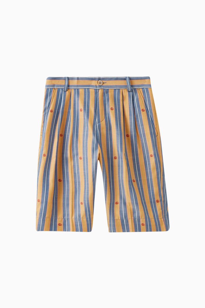 

Striped Shorts in Cotton, Yellow