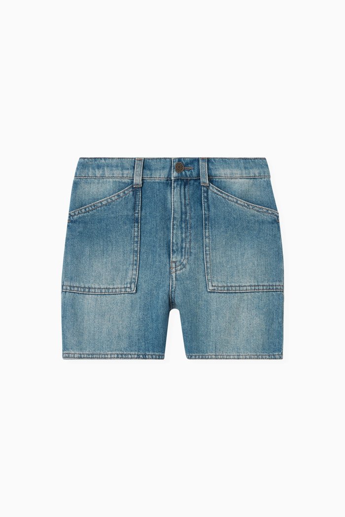

Denim Bermuda Shorts in Cotton, Blue