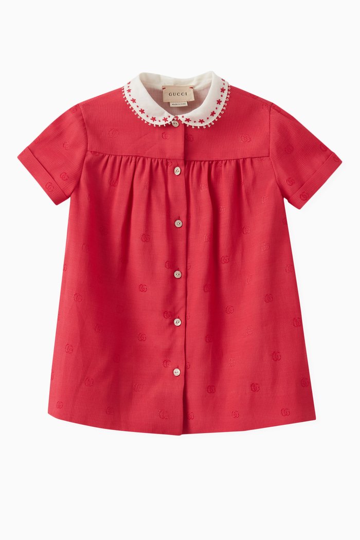 

Double G Dress in Viscose-cotton Blend, Red