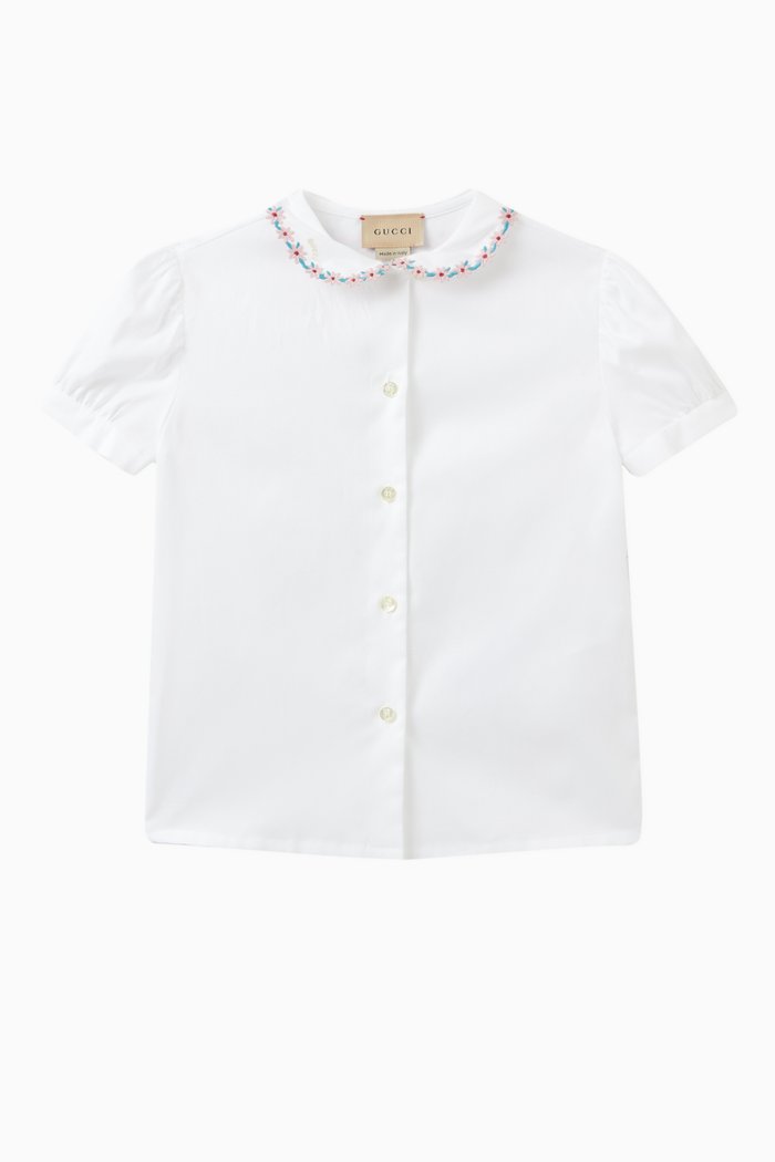 

Flower Shirt in Cotton, White