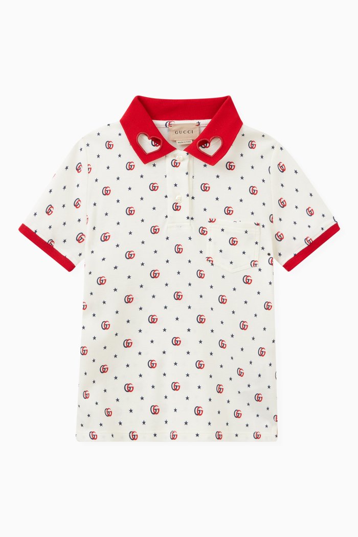 

Logo Print Polo in Cotton, Neutral