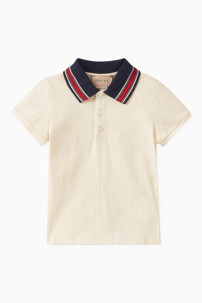 

Baby GG Polo in Cotton, White