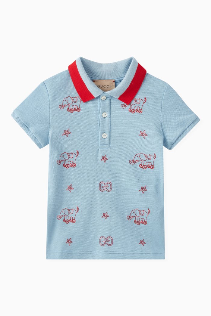 

Baby GG Polo in Stretch Cotton Piquet, Blue