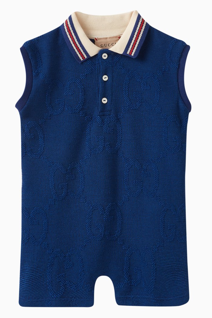 

GG Jacquard One-piece in Cotton Blend, Blue