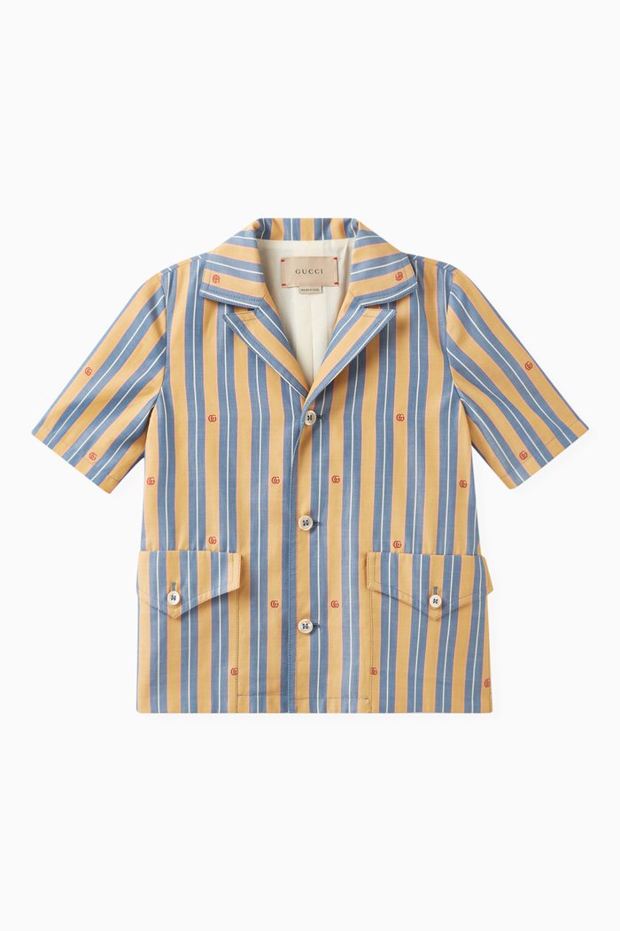 

Striped Oxford Shirt in Cotton, Yellow