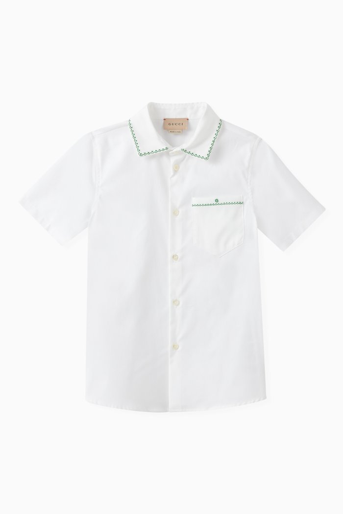 

Embroidered G Shirt in Cotton, White
