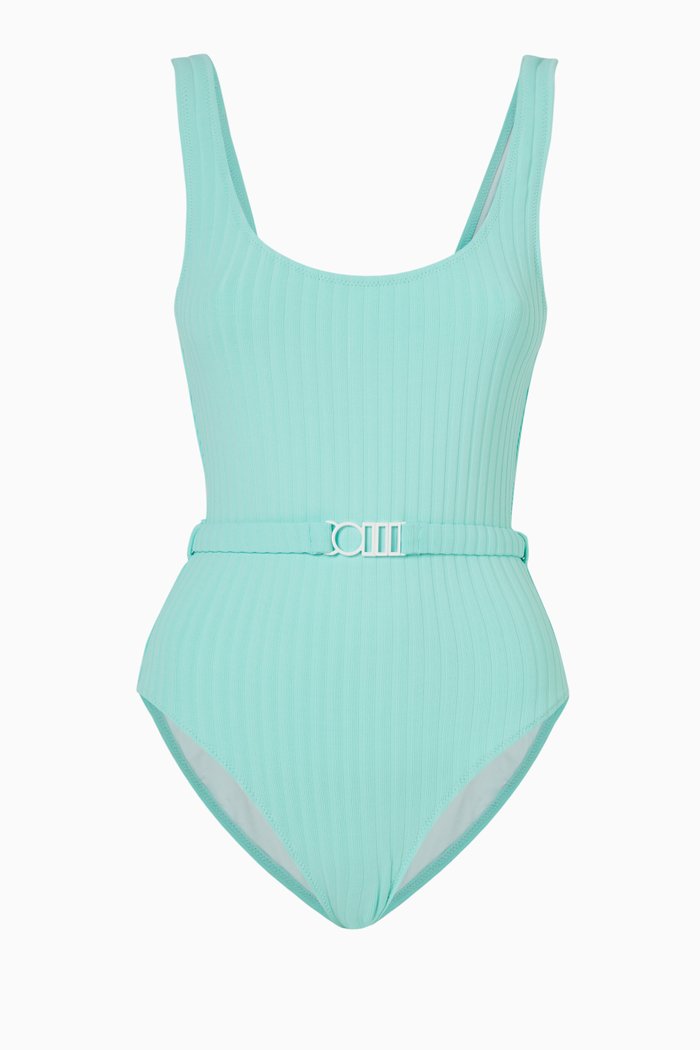 

The Anne-Marie Belt One-piece Swimsuit, Blue
