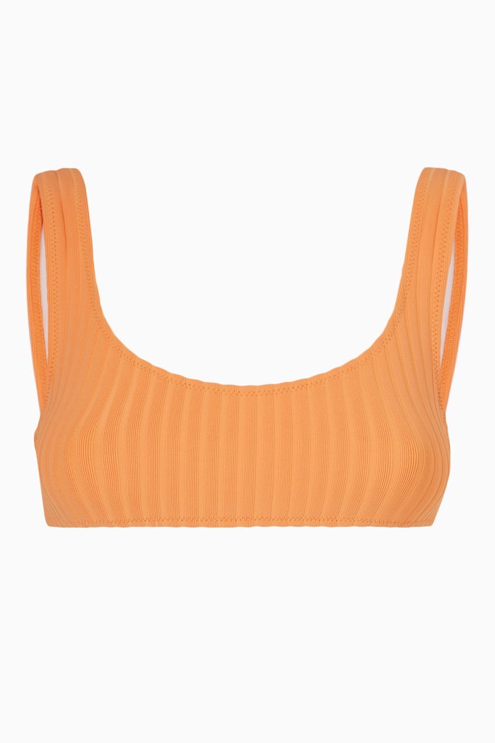 

The Elle Ribbed Bikini Top, Orange