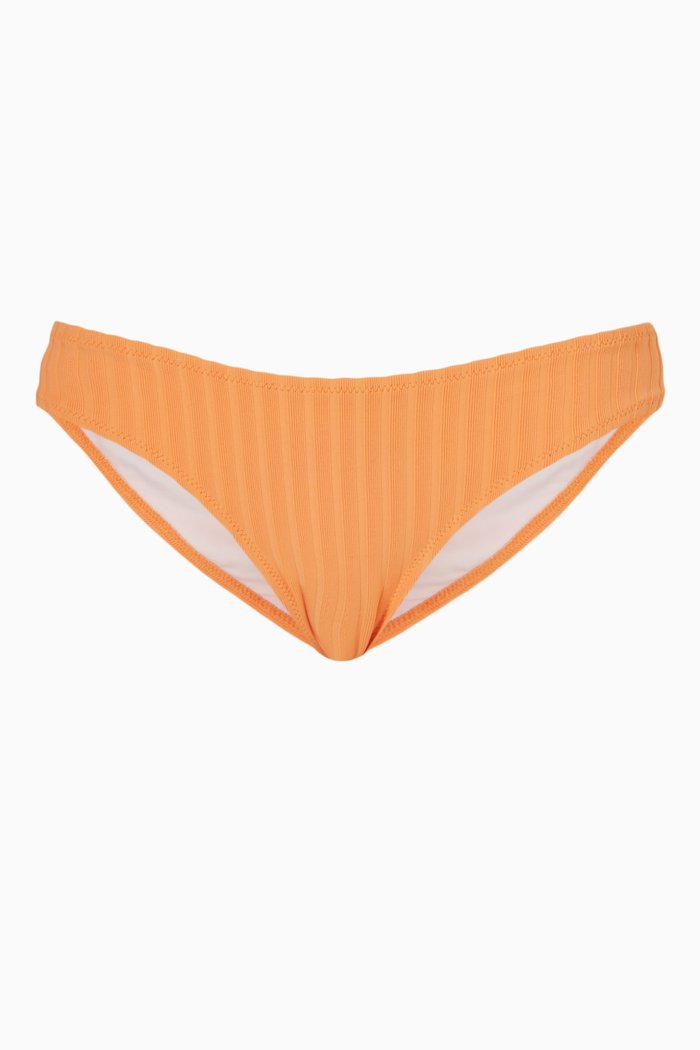 The Elle Ribbed Bikini Briefs, Orange