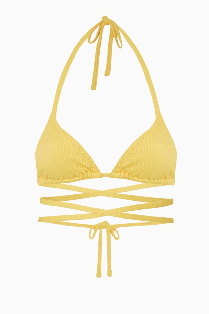 

Raine Bikini Bra in Ribbed Knit, Yellow